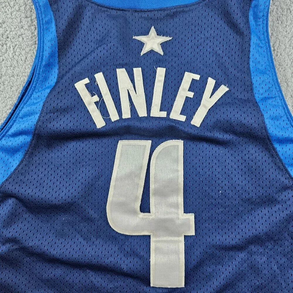 Nike Dallas Mavericks Jersey Mens XL +2 Length Blue Finley #4 NBA Basketball VTG